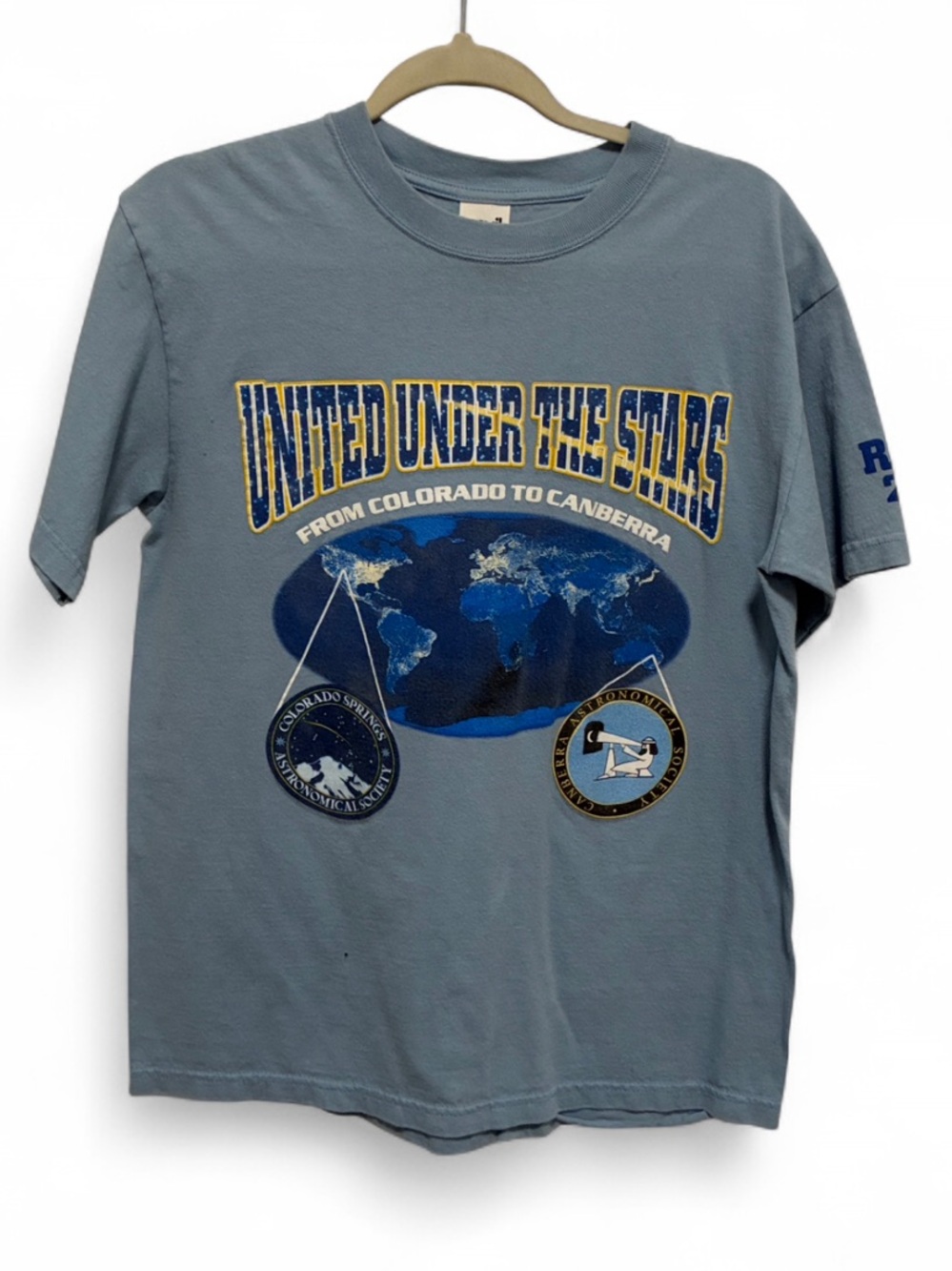 Y2K Vintage United Under The Stars Astronomy Graphic Tee - Blue
